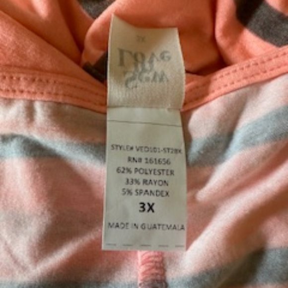 Coral Striped Maxi Dress  5126  NWT Boutique - Picture 6 of 7